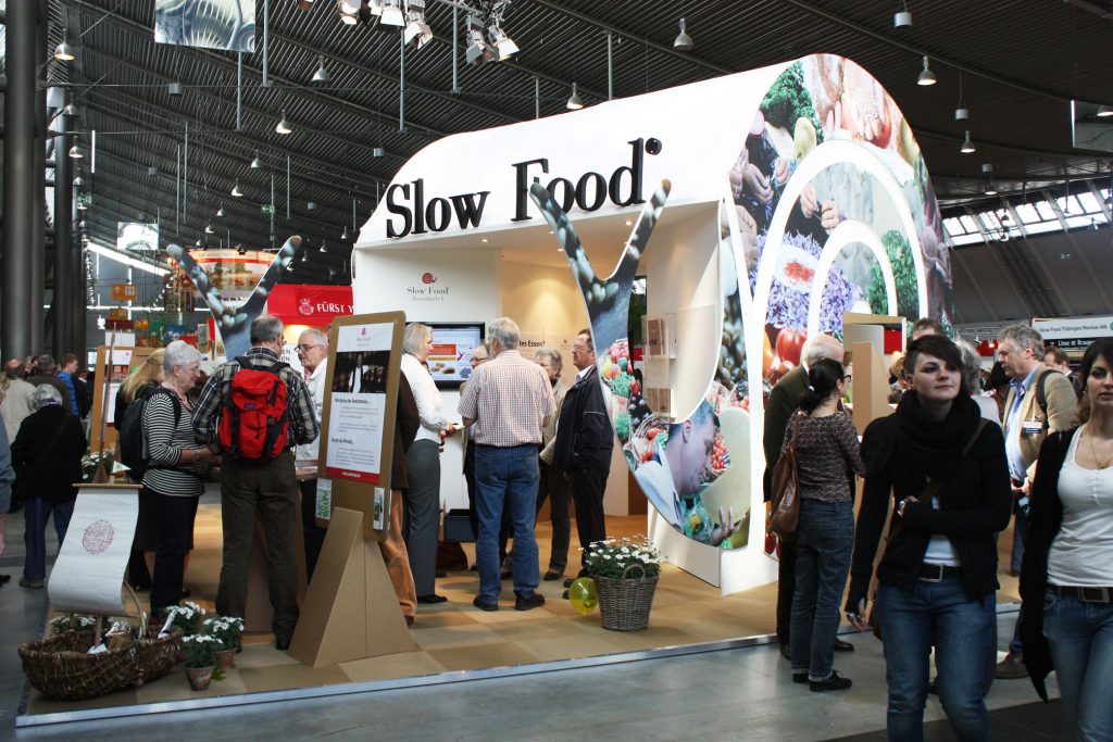 Slow-Food-Messestand auf dem Markt des guten Geschmacks - die Slow Food Messe in Stuttgart