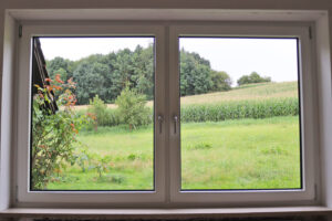 bedroom 1, view into the garden