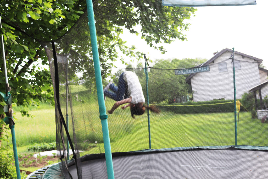 space for children's play equipment such as trampolines