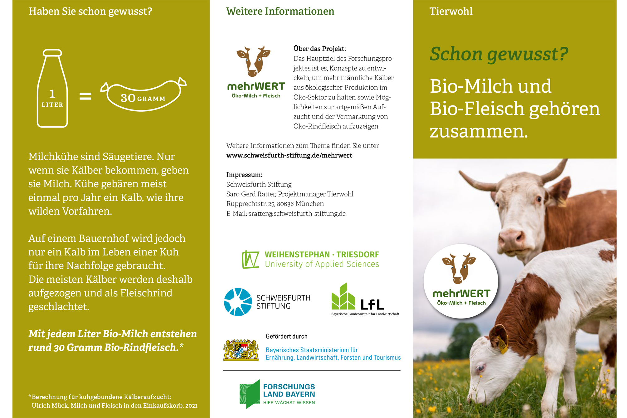 Schweisfurth Stiftung: Projekt mehrWERT Öko-Milch und -Fleisch gehören zusammen